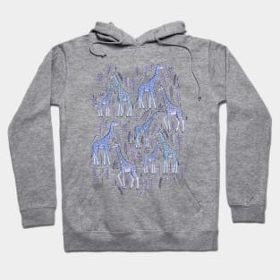 Blue Giraffe Pattern Hoodie